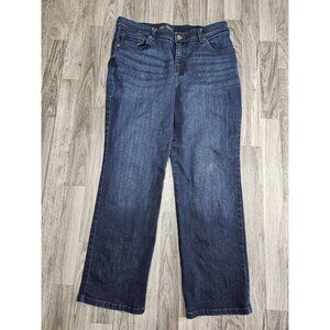 (3/$35) Lee Jeans Womens 14 Short Blue Relaxed Fit Straight Leg Mid Rise Denim